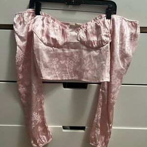 La Hearts Blush Pink Satin Blouse